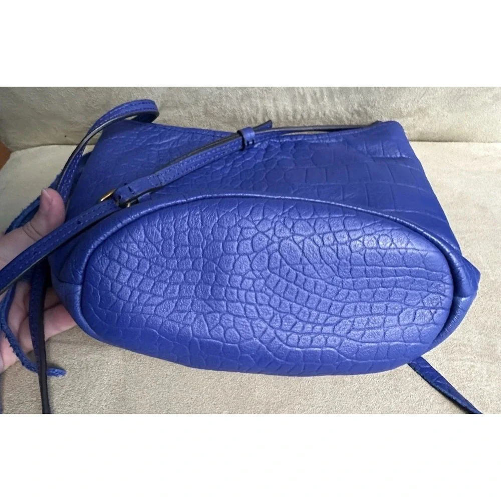 Aimee Kestenberg Leather Dark Blue Lacquered Croc/Snake Embossed Cross Body Bag
